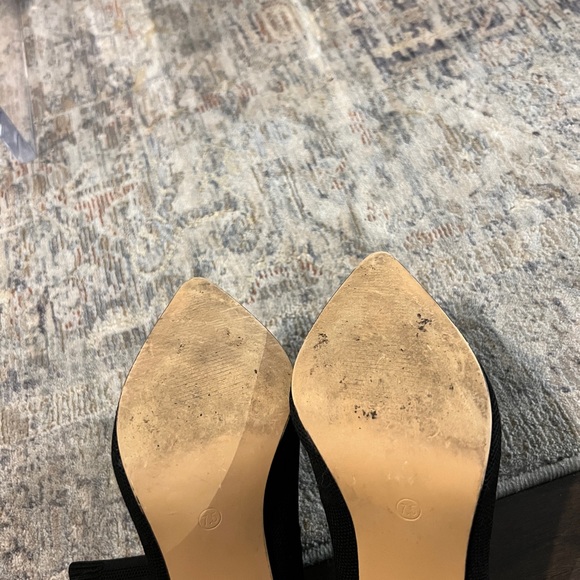 Black Pointed-Toe Mid Calf Sock Boots - Picture 5 of 8